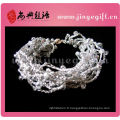 Bijoux de fil de mode tricoté Silver Strap Crystal Bead Spring Bracelet